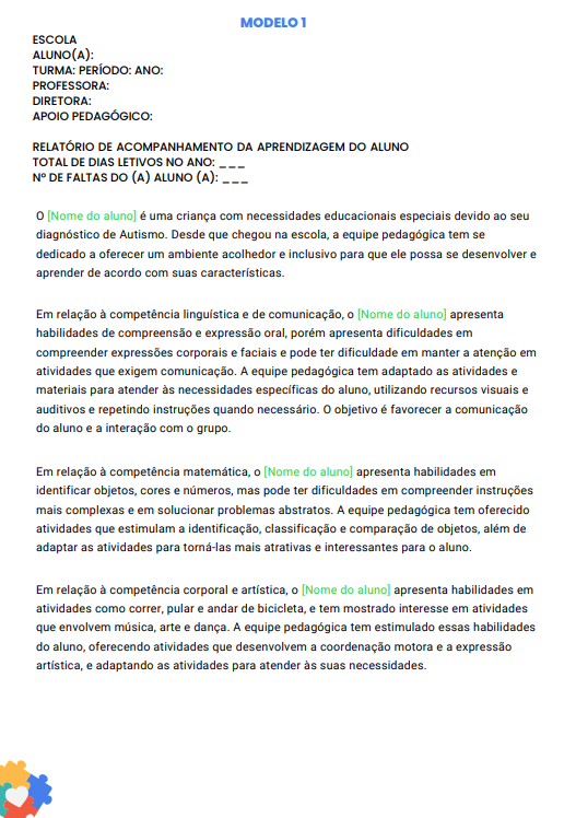 Amostra de tabela de habilidades